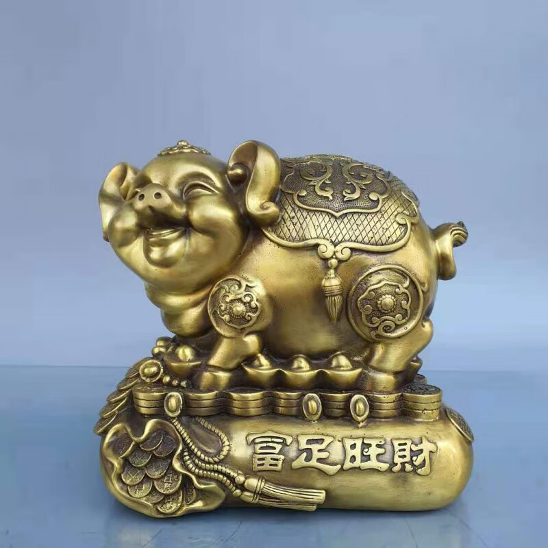 2021新款铜猪摆件金猪旺财福猪生肖猪发财猪招财家居桌面风水装饰工艺
