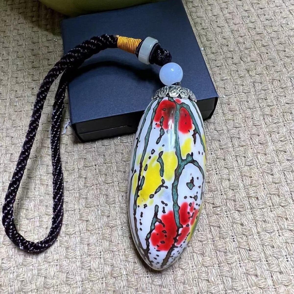 珠佩丽千眼菩提千眼菩提彩色手把件挂件文玩   新疆西藏不 红黄绿三彩