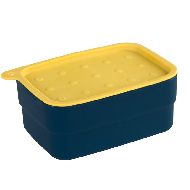 多功能旅行肥皂盒带毛刷海绵垫组合式香皂盒家用卫生间浴室带盖皂架