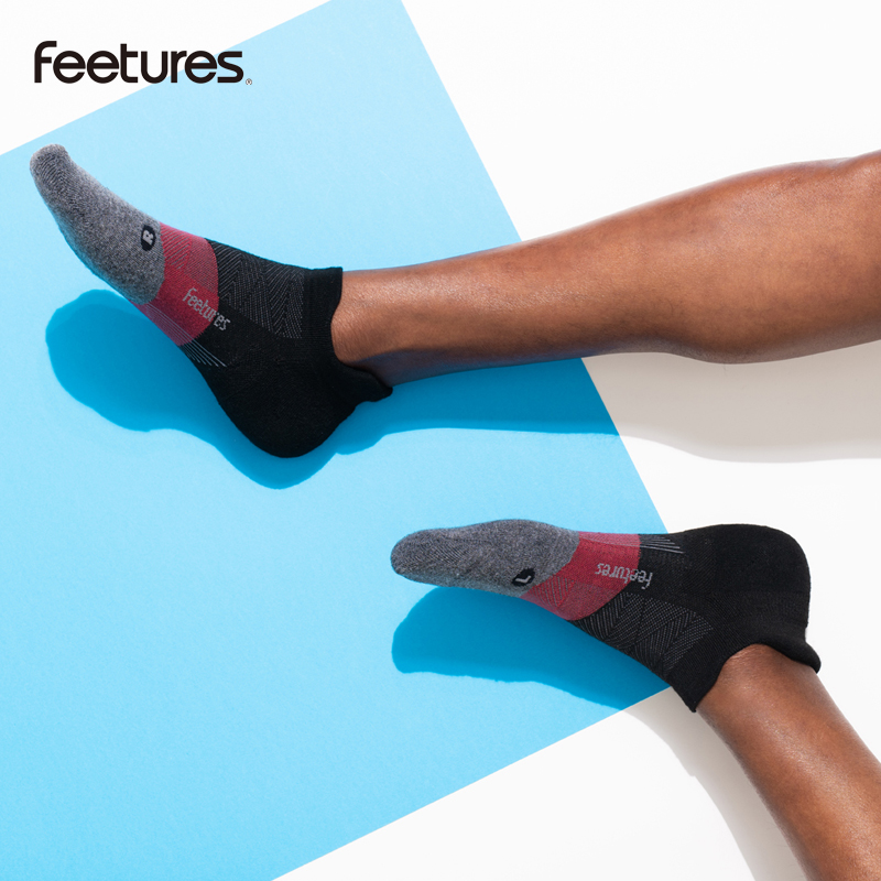 feetures飞鹊美国专业跑步袜马拉松越野运动袜男女短中长筒袜子压缩减震袜 终极缓冲款-中帮-06819 M (38-41)