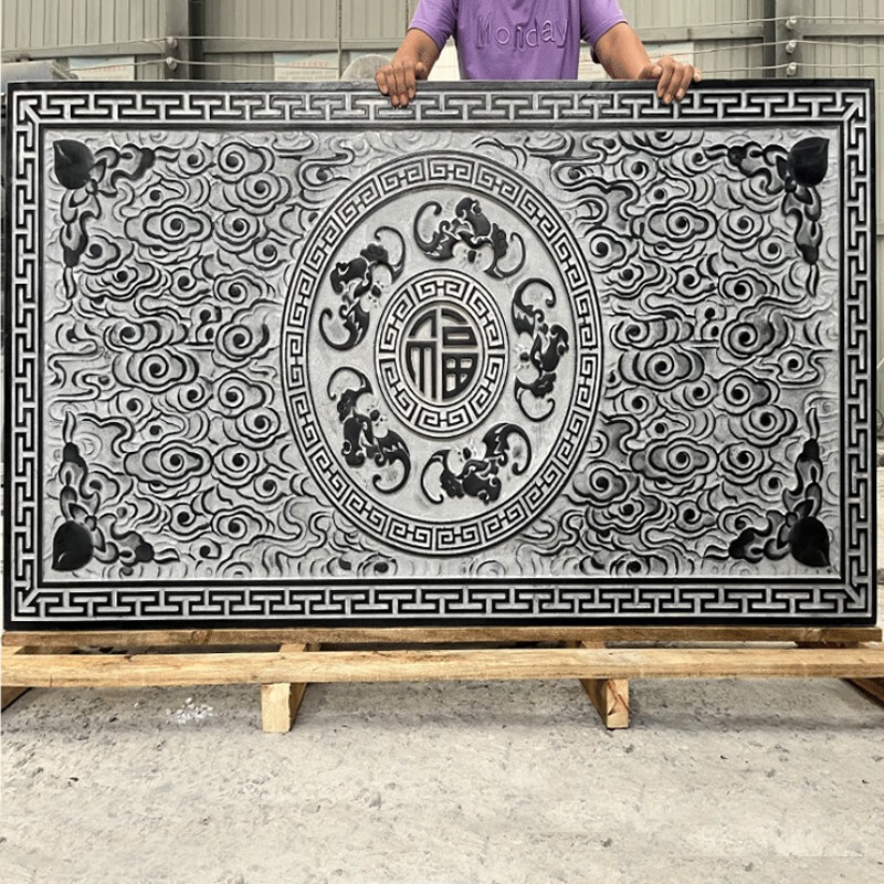 菲迪拉石雕影壁墙户外院墙浮雕画庭院造景汉白玉石材壁画石头屏风墙