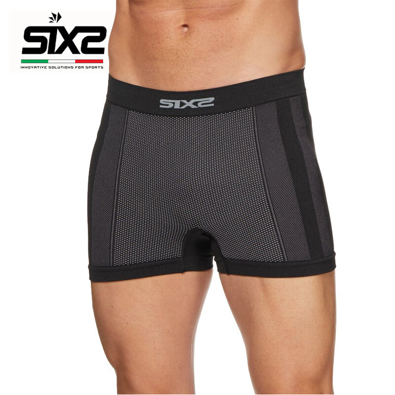 SIXS BOX 春秋款运动裤 碳纤维面料 滑雪 跑步 摩托车滑衣 运动短裤 吸汗快干保暖舒适 黑色 L号