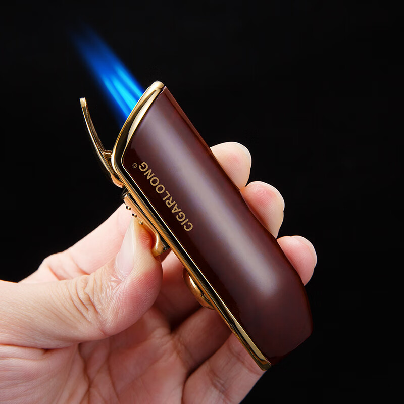 茄龙 （CIGARLOONG）充气防风雪茄打火机金属喷枪个性点烟器三直冲蓝焰焊枪点艾灸礼盒