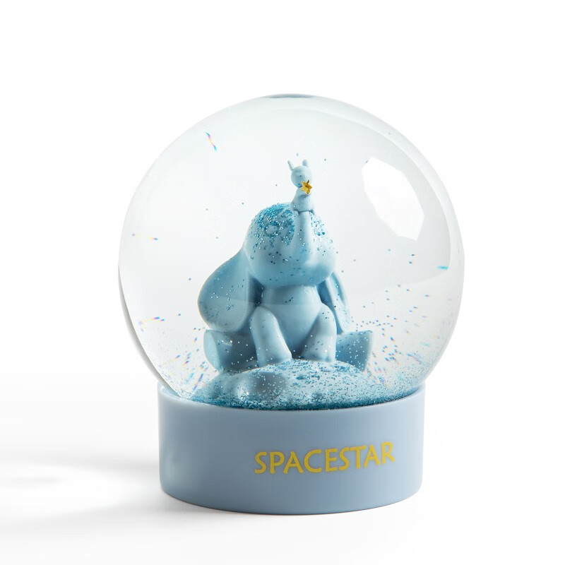 SEEROSE梦幻蓝色星球大象兔子水晶球摆件520送女生朋友生日礼物 梦幻星球-大象兔子