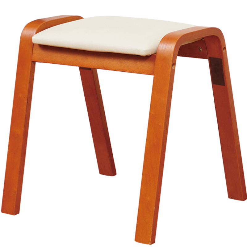 乔治木易 凳子实木梳妆凳简约换鞋凳进口实木凳子客厅矮凳沙发凳餐厅餐凳卧室简约化妆凳家用凳子 实木休闲曲木皮凳【蜜糖色】 1只装