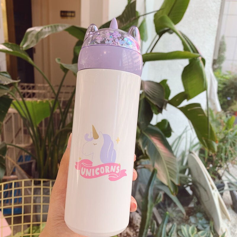 杯女学生韩版可爱杯子ins卡通迷你少女心简约猪304不锈钢水杯彩虹鸟