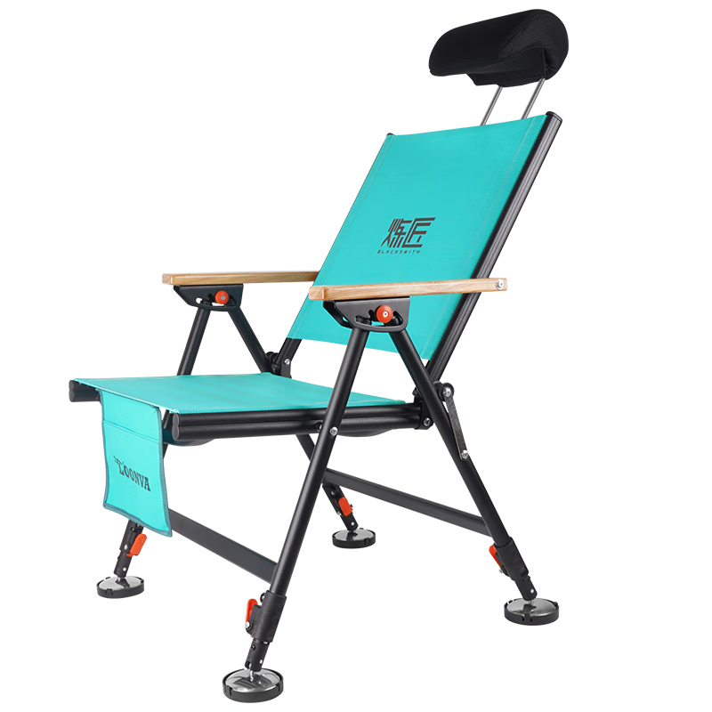 龍王恨多功能鋁合金四腳升降全地形釣椅超輕折疊可躺歐式釣魚椅戶外躺椅 釣椅+椅包+三件套