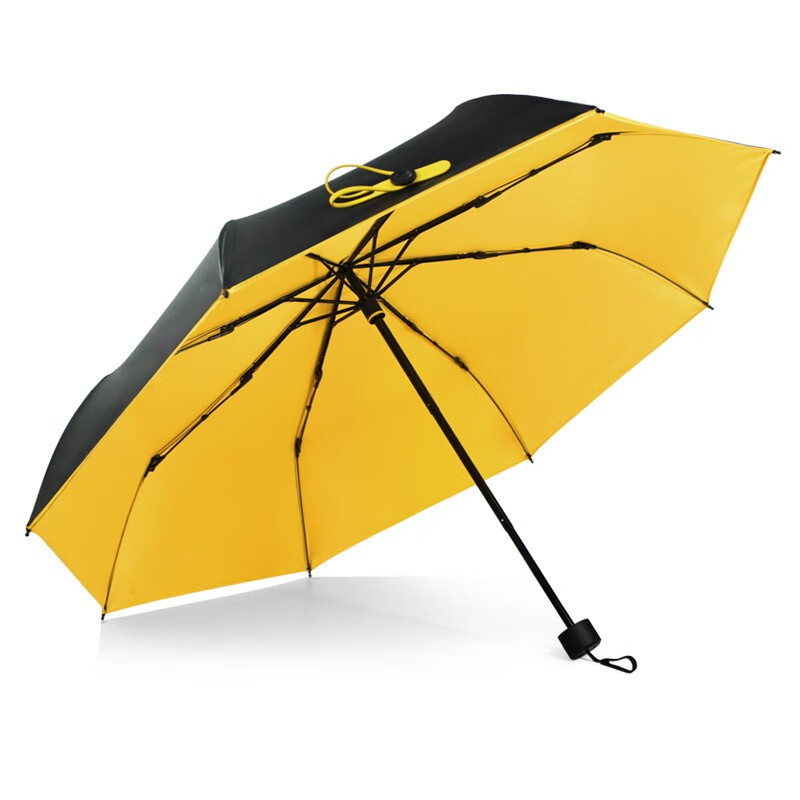 黑柠檬（BLACK LEMON）Double双层遮阳伞折叠防紫外线三折伞黑胶防晒太阳伞 柠檬黄