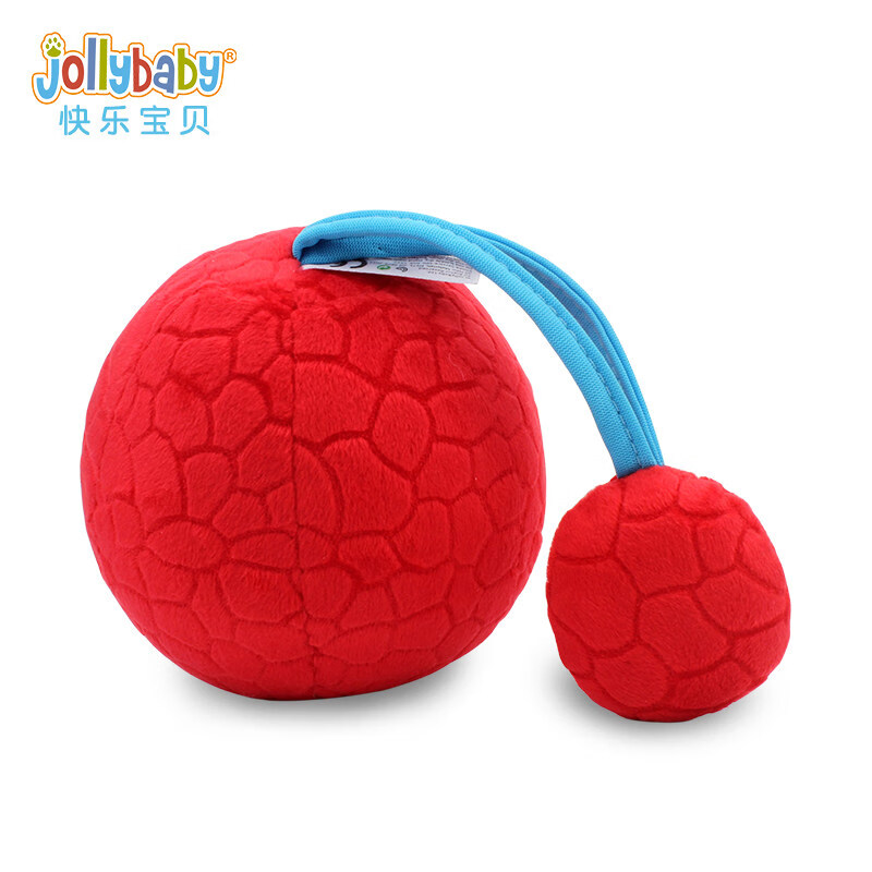 jollybaby红球婴儿视力追视训练宝宝手抓球触觉感知摇铃球类玩具 大红色视觉刺激球