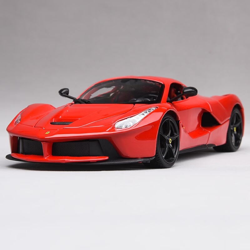 法拉利仿真合金汽车模型收藏品摆件生日礼物520男生 法拉利拉法-红色