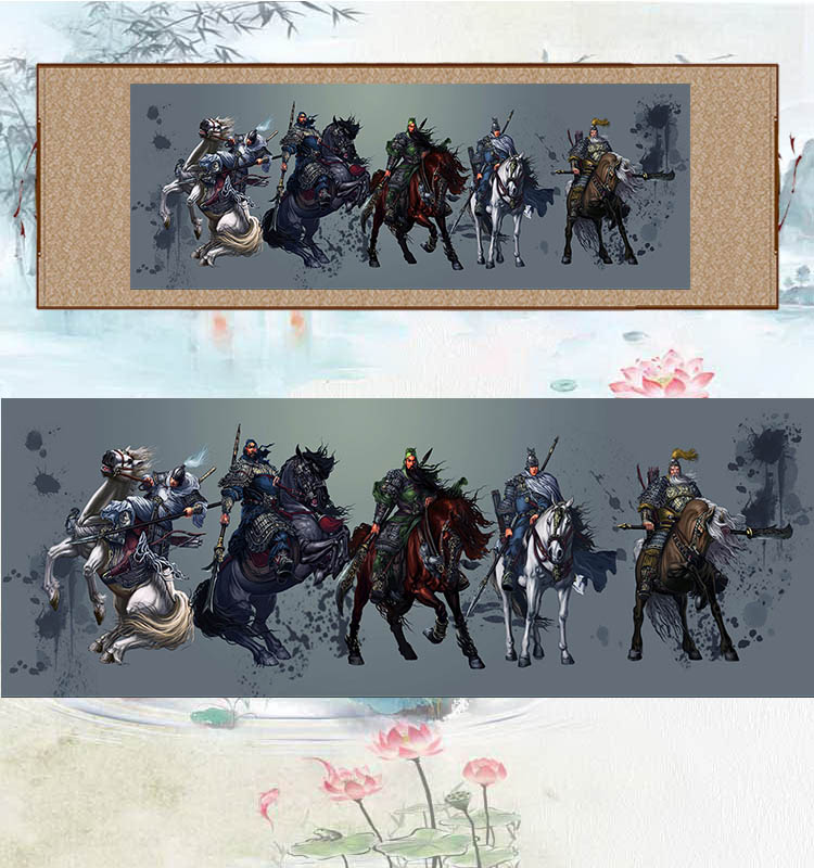 霜魄赵云水墨画赵子龙三国人物五虎上将图 关公 张飞  黄忠 马超客厅