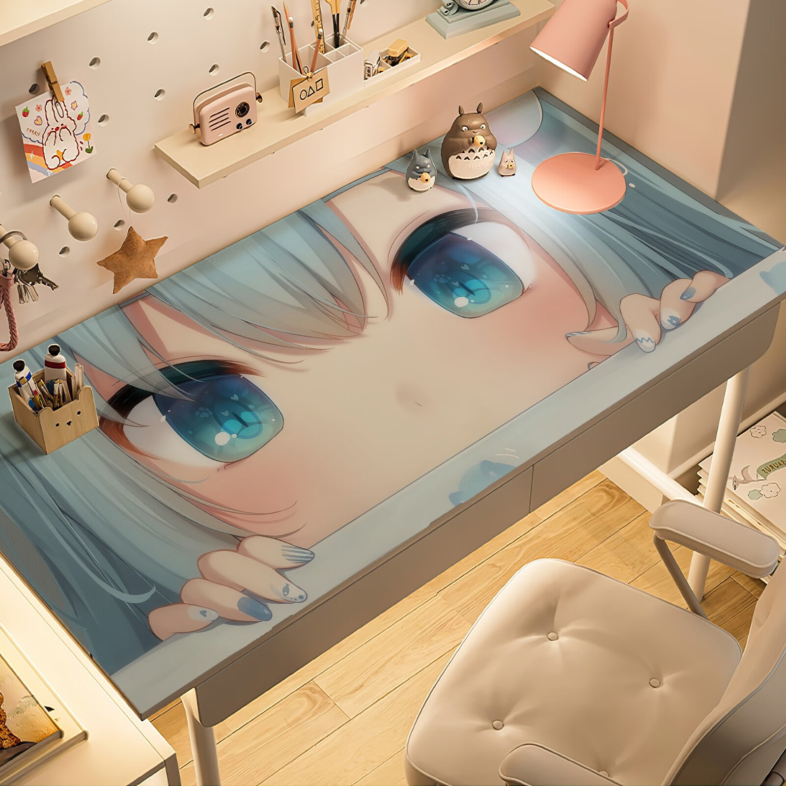 极路客长条桌布卡通图 猫羽雫书桌垫女动漫定制桌垫可爱日系桌面保护