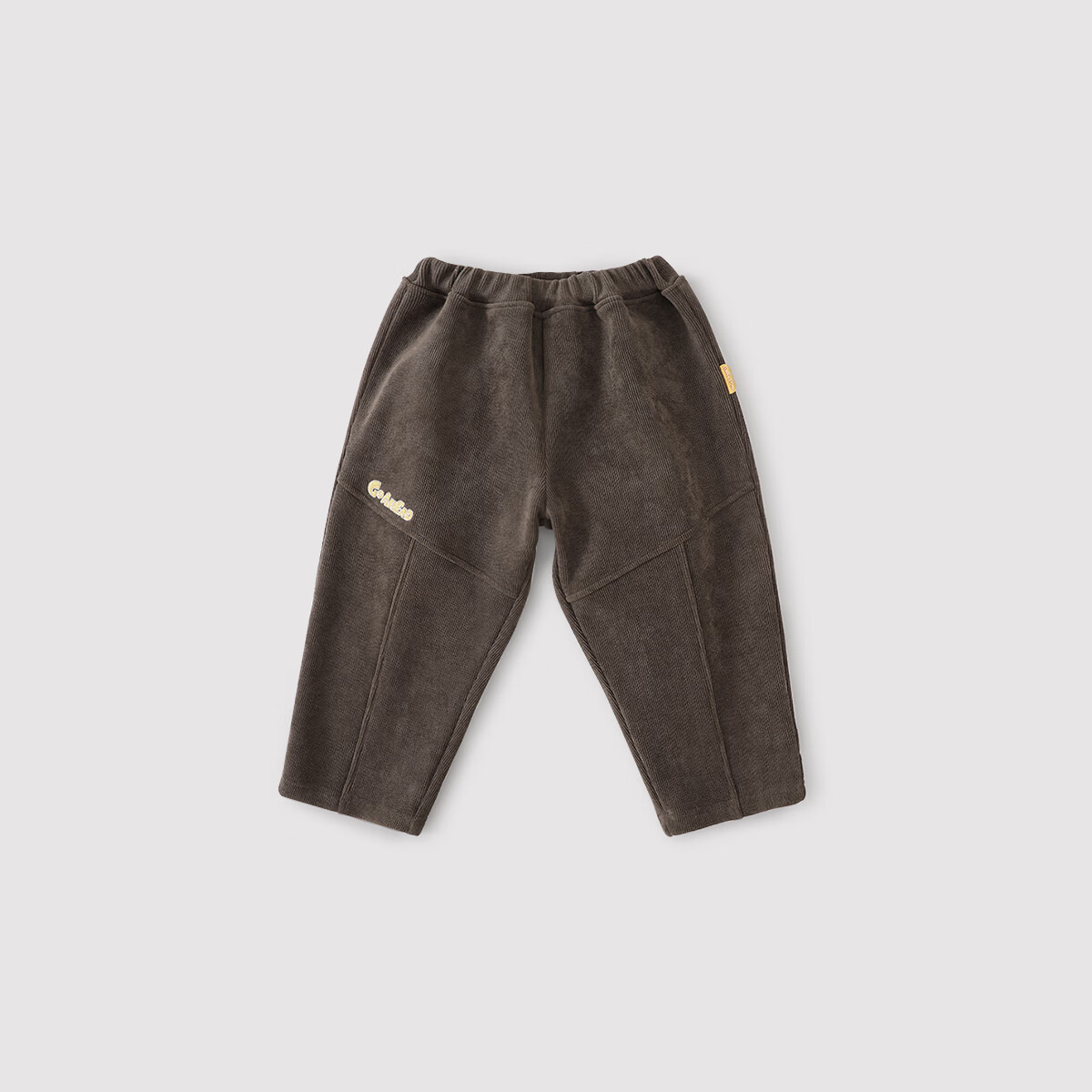 巴厘小猪（BALIPIG）儿童裤子男童运动长裤秋冬季加绒保暖裤女童加厚直筒裤宝宝休闲裤 咖色 80 cm