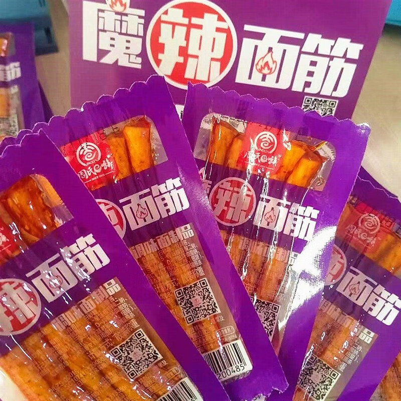 菜欢欢面制品香辣甜味8090童年经典怀旧辣条零食 【魔辣面筋*50包】