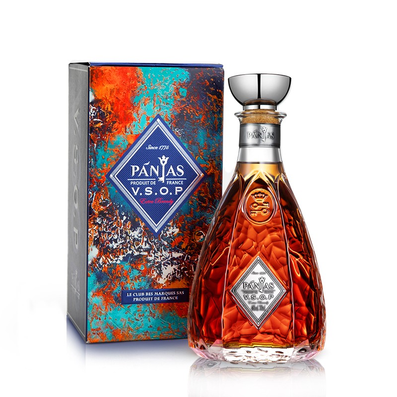 庞雅( panjas)vsop白兰地 700ml 雅文邑产区洋酒 单瓶礼盒装 法国进口