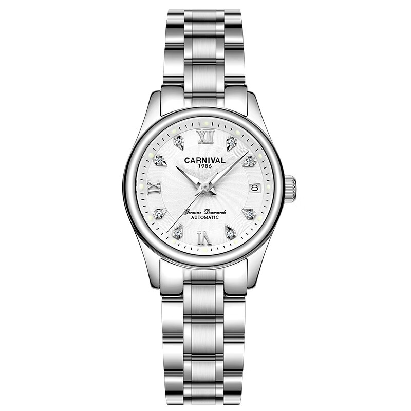 嘉年华(carnival)手表女士机械表时尚简约夜光防水小表盘全自动女表