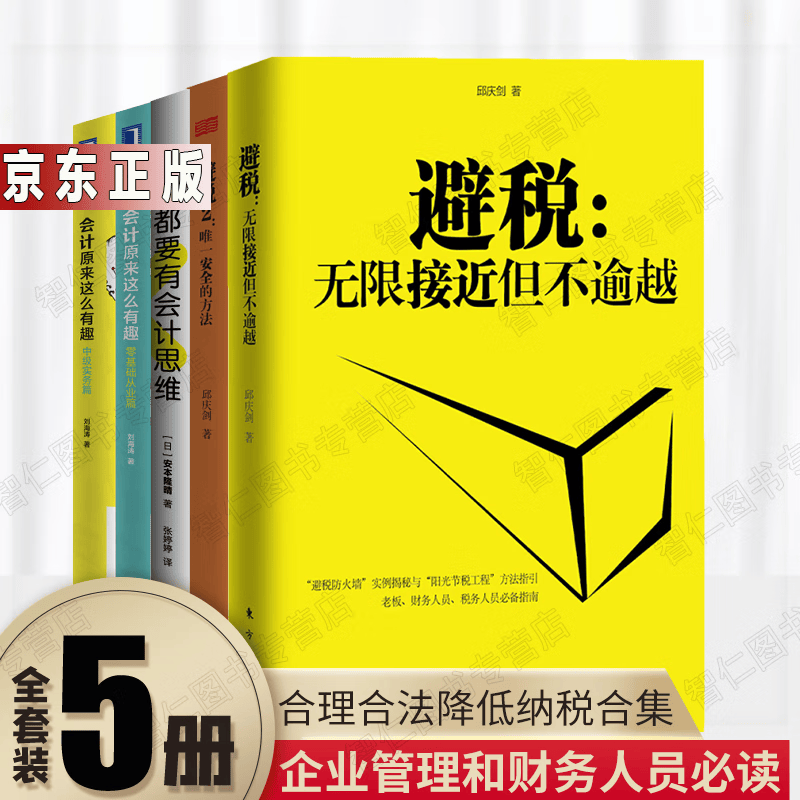 财政税收法全5册 避税1+2/无限接近但不逾越+唯一安全的方法+会计原来这么有趣+人人都要有会计思维