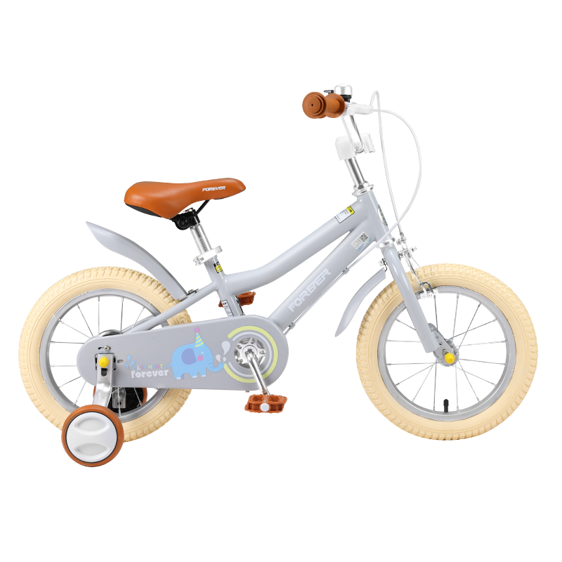 （FOREVER）儿童自行车男女孩童车自行车小孩车带辅助轮脚踏车16寸灰色