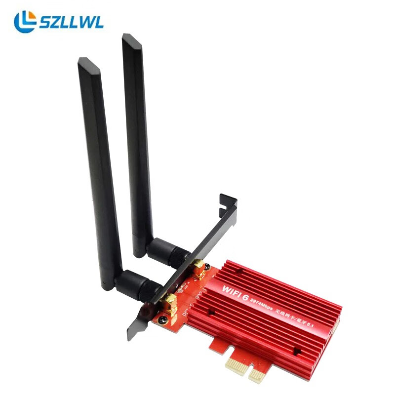 szllwl IntelAX210无线网卡6G台式电脑wifi接收器内置pcie无线网卡wifi6e蓝牙5.2双频电竞游戏网卡专业款红
