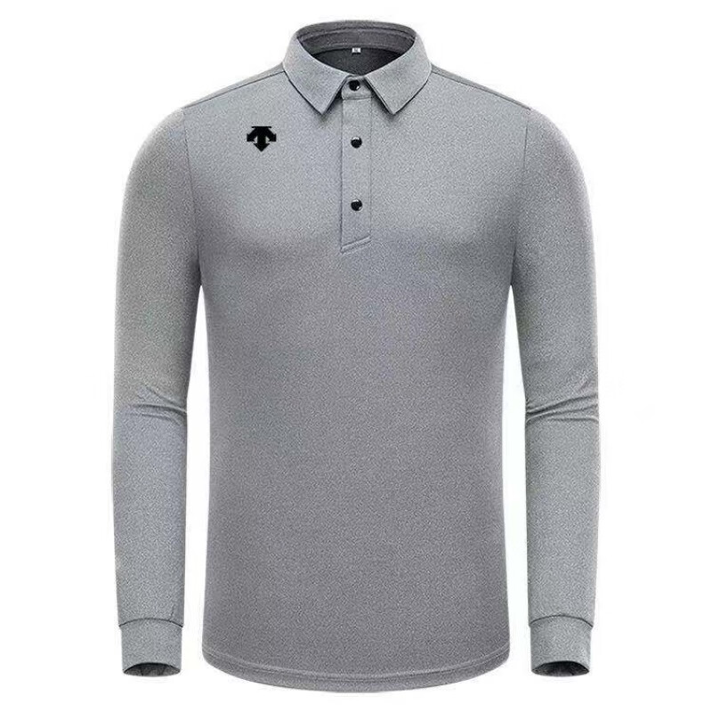 高尔夫长袖T恤男装翻领速干运动球衣秋冬golf服装男pol衫白色 DST灰色 XXL