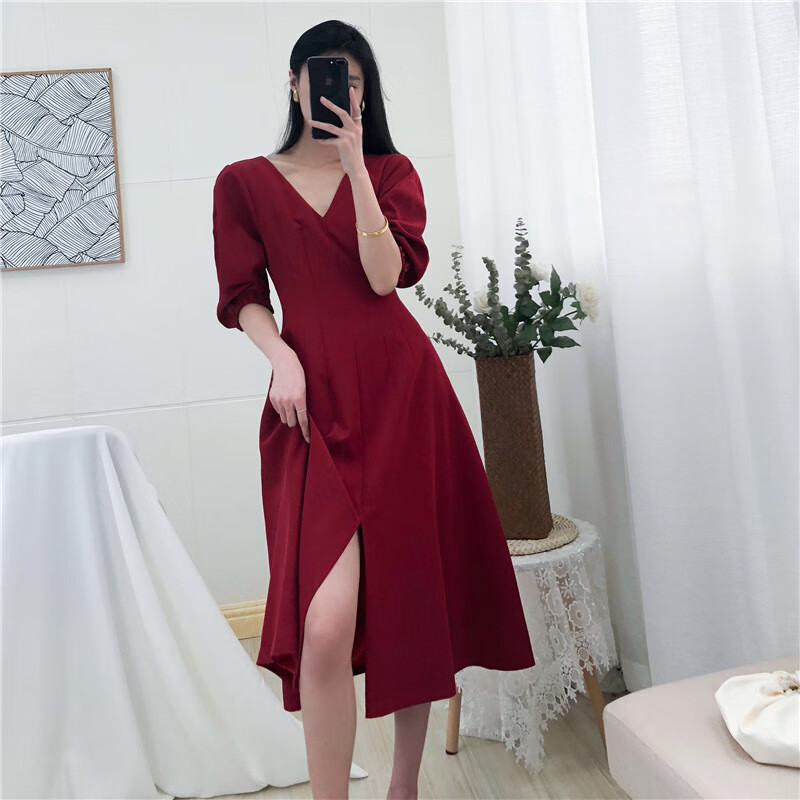 胖妹妹礼服宴会夏显瘦季新款2022大码女装红色微胖mm敬酒服订婚新娘