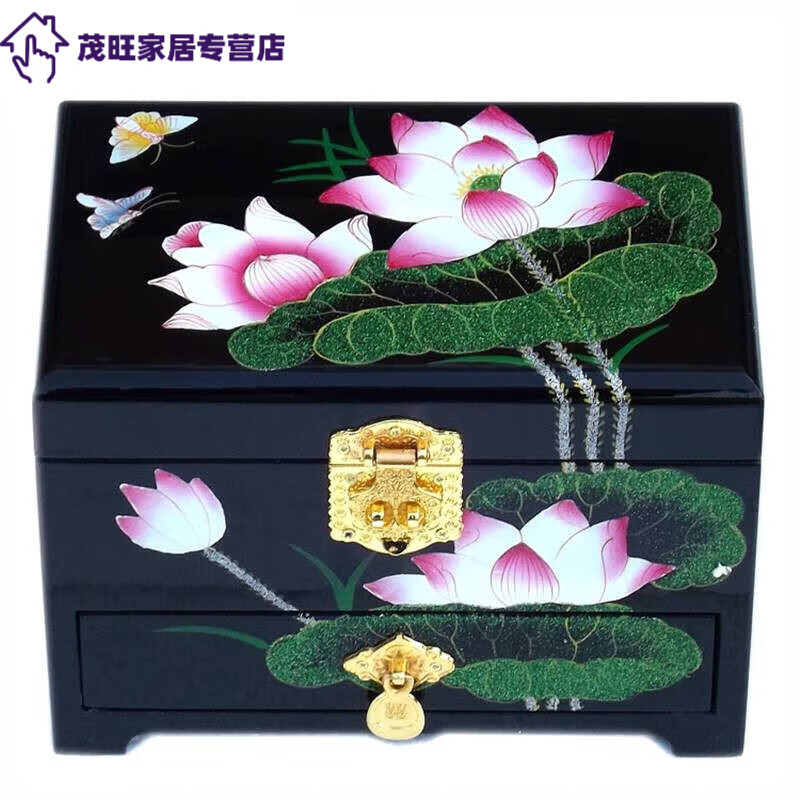 お歯黒道具 真鍮 銅器 化粧道具 収納箱 古小箱 木製漆器 時代物-