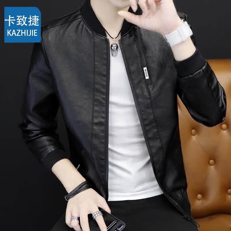 卡致捷（Kazhijie）皮衣男中青年2023秋季新款流行韩版修身外套男士皮夹克机车外套男 黑色 XL【建议125-135斤】高性价比高么？
