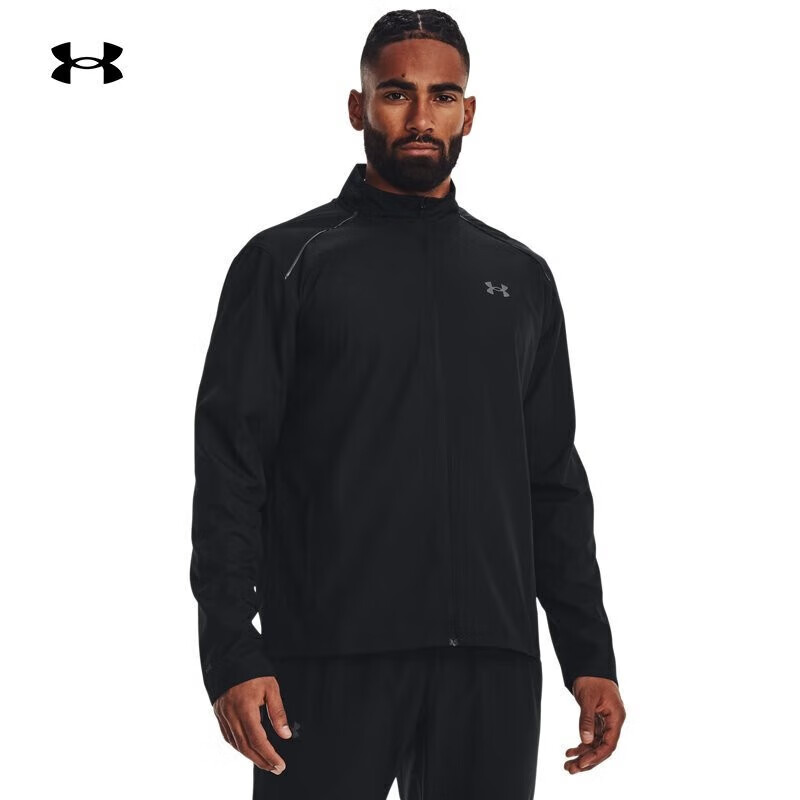 安德玛（Under Armour）春秋Storm男运动户外休闲马拉松跑步夹克轻便立领外套1376797 1376797-001 XL