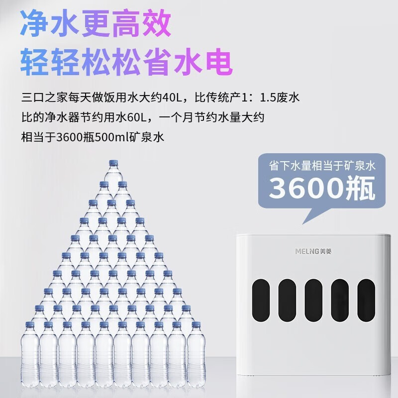 康家净 净水器家用厨房超滤厨下式净水机自来水龙头前置过滤器 珍珠白（自己安装）