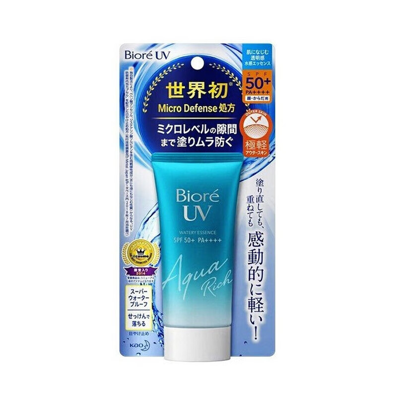 日本本土版Biore 碧-柔清爽水活防晒霜凝蜜防晒乳SPF50+ PA++++防水防汗水感透薄50g 防晒霜SPF50+