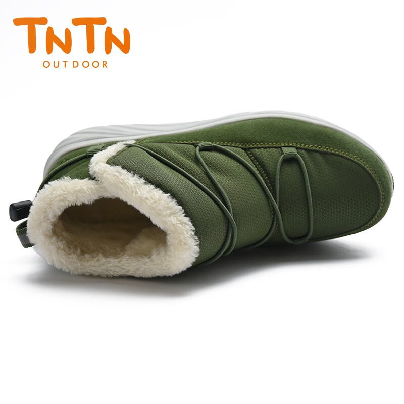 TNTN户外马丁冬季保暖防寒防水哈尔滨东北羊毛加厚绒女士雪地靴棉鞋子 邮差绿 36 偏小请买大1码