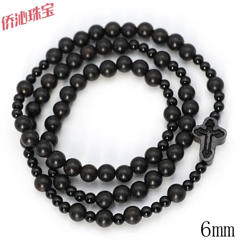 冰菲木手串玫瑰念珠手串新款设计工艺品弹力手链6mm饰