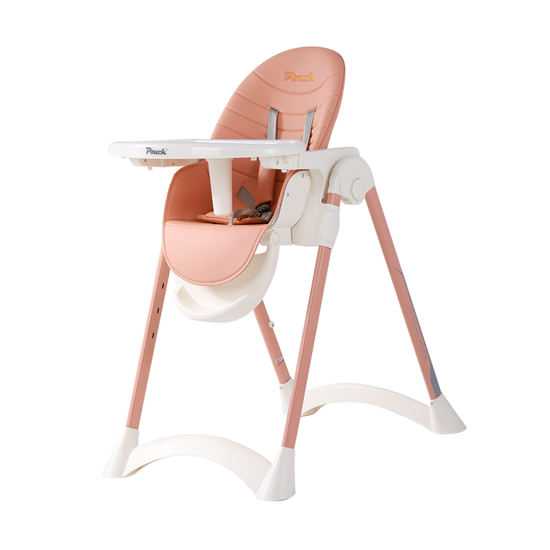 Pouch 帛琦 婴幼儿餐椅 宝宝家用便携式可折叠餐桌椅 宝宝吃饭多功能座椅 K28 蜜桃粉