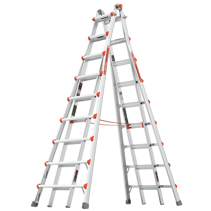 雷都捷特（LittleGiant） 梯子人字梯伸缩梯工程梯铝合金折叠加厚家用梯多功能升降梯6米 10110(人字梯高度2.64m至4.93m)