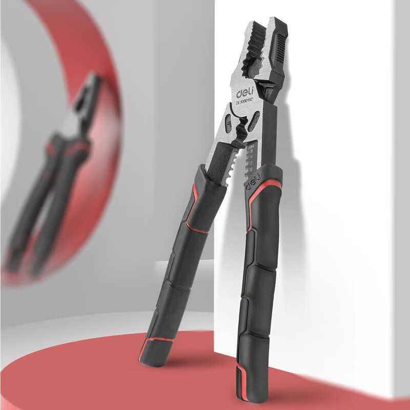 得力(deli)偏心省力老虎钳工业级钢丝钳子克丝尖嘴钳多功能剪钢丝耐用