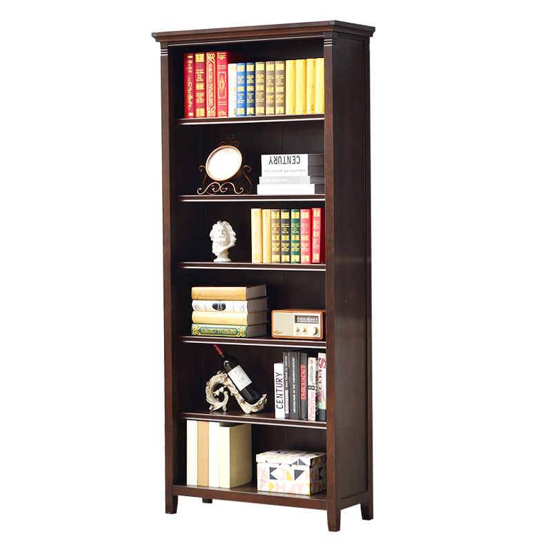 香木语 美式书柜实木整墙书架家用组合落地书架满墙置物架陈列架博古架  单个宽款