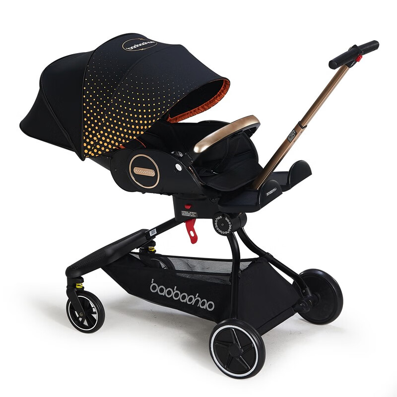 宝宝好溜娃神器遛娃手推车高景观可坐可平躺轻便折叠婴儿推车v9 夜光