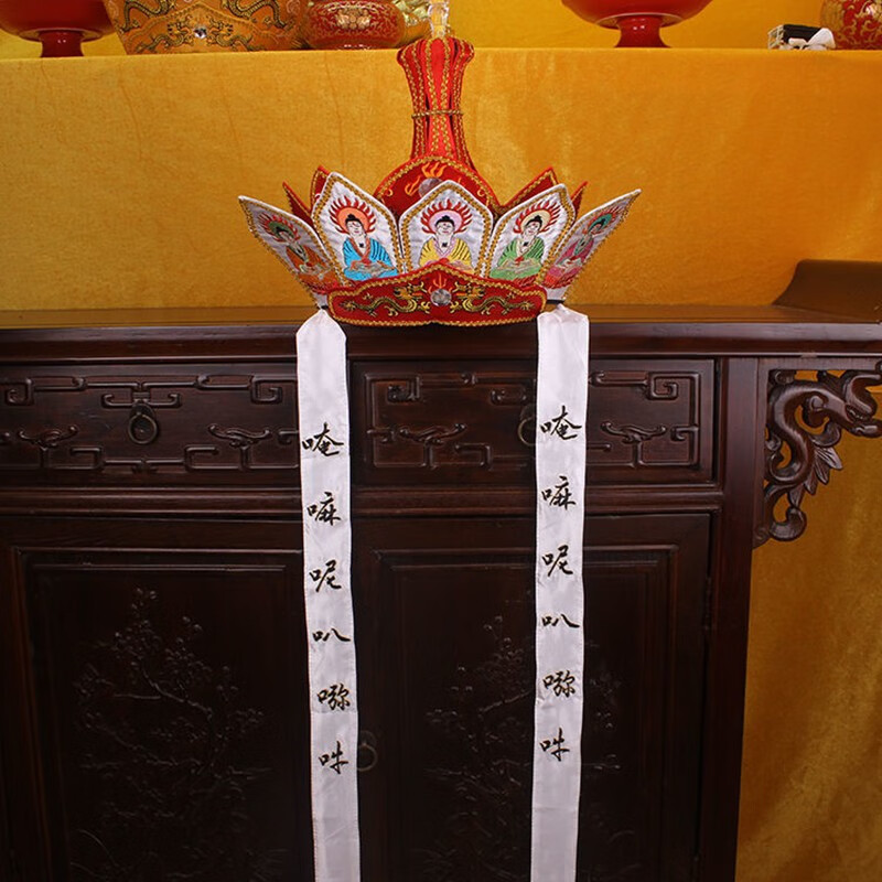 毗卢帽法师帽佛教用品道具唐僧帽五佛帽和尚僧法帽毗卢帽五佛冠法师帽