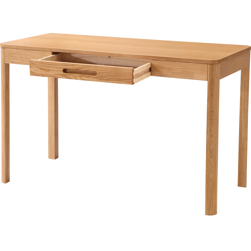 林氏木业简约北欧书房小书桌橡木写字台电脑桌椅LS046V1-A书桌（1.4米）+LS046W1书椅*1