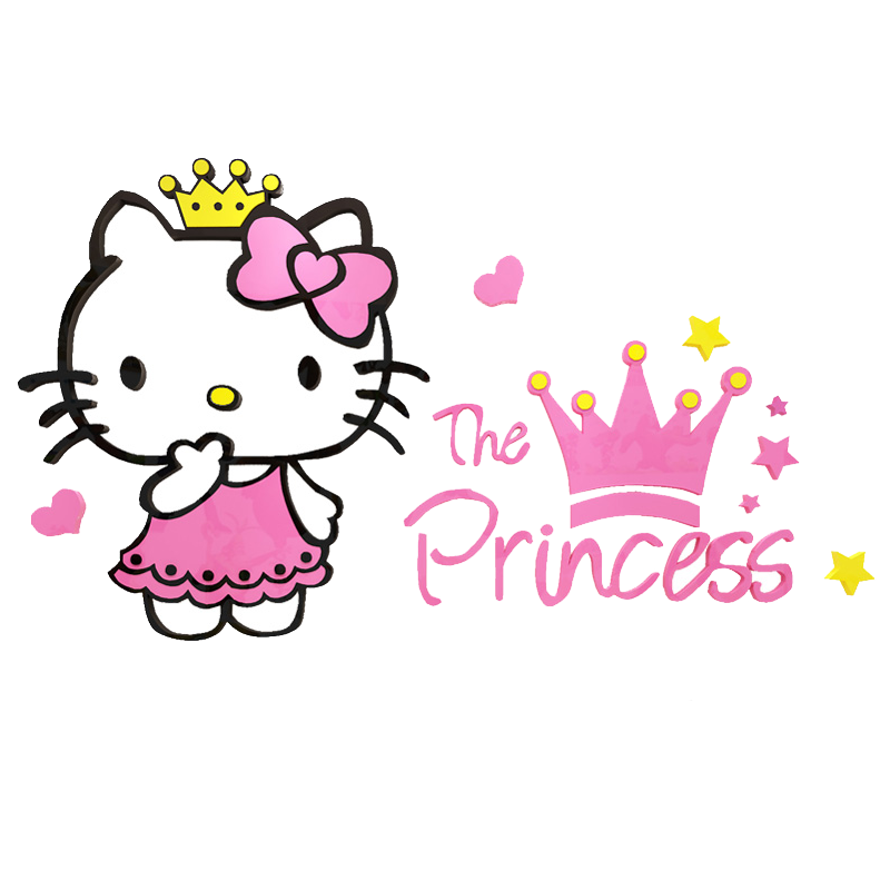 kitty猫图片 卡通图片,kitty猫图片 壁纸 hello kitty凯蒂猫卡通贴纸3d立体亚克力墙贴画可爱女生卧室公主房