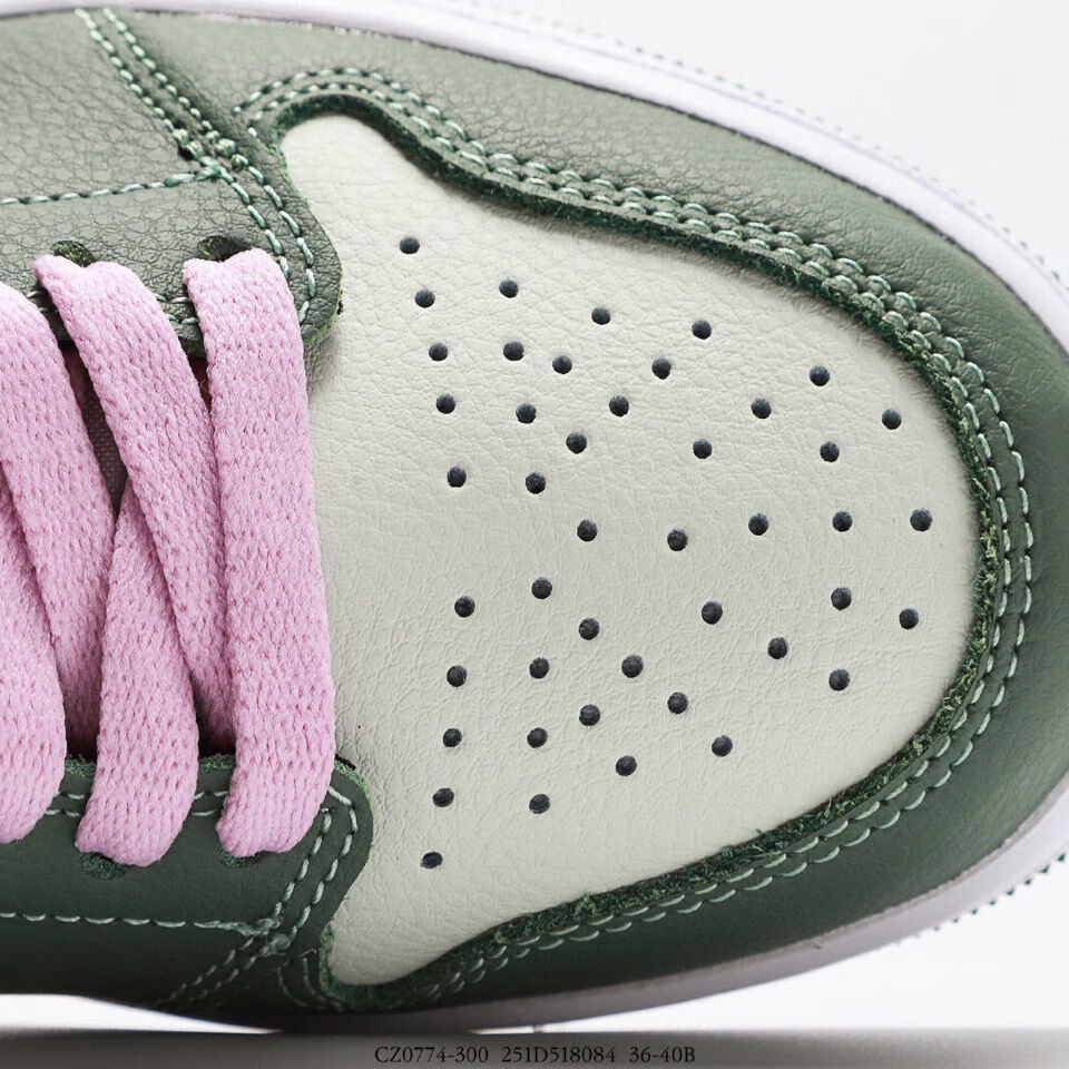 喜力白绿粉男女鞋乔1凯尔特人中帮运动实战篮球鞋cz0774-300 1喜力白