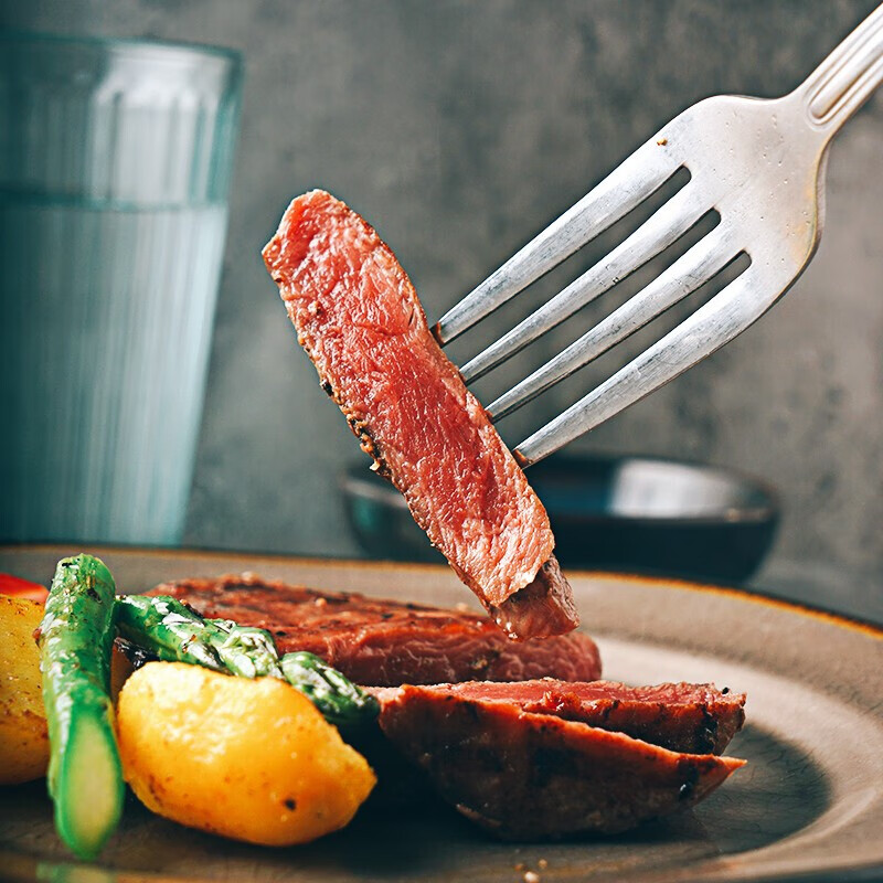 大希地整切菲力牛排1000g儿童牛排冷冻生鲜牛肉 整切调理腌制牛排10片 菲力500g(5片)*2盒+牛肉饼手抓饼