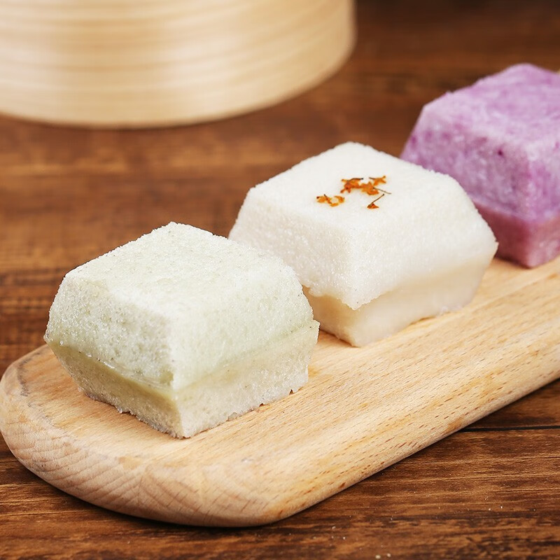 樓茂記彩色方糕黃耐糕 寧波特產(chǎn)黑米桂花紫薯糯米糕傳統(tǒng)糕點(diǎn)心 彩色方糕260g