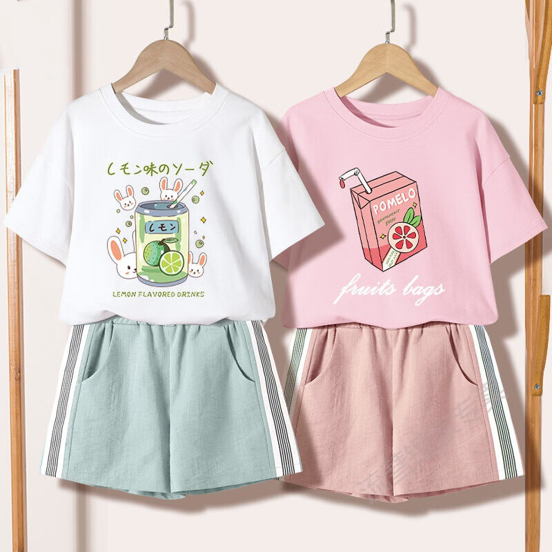 15岁女孩衣服女童夏装儿童夏季短袖套装女大童女装夏天童装小夏两件套