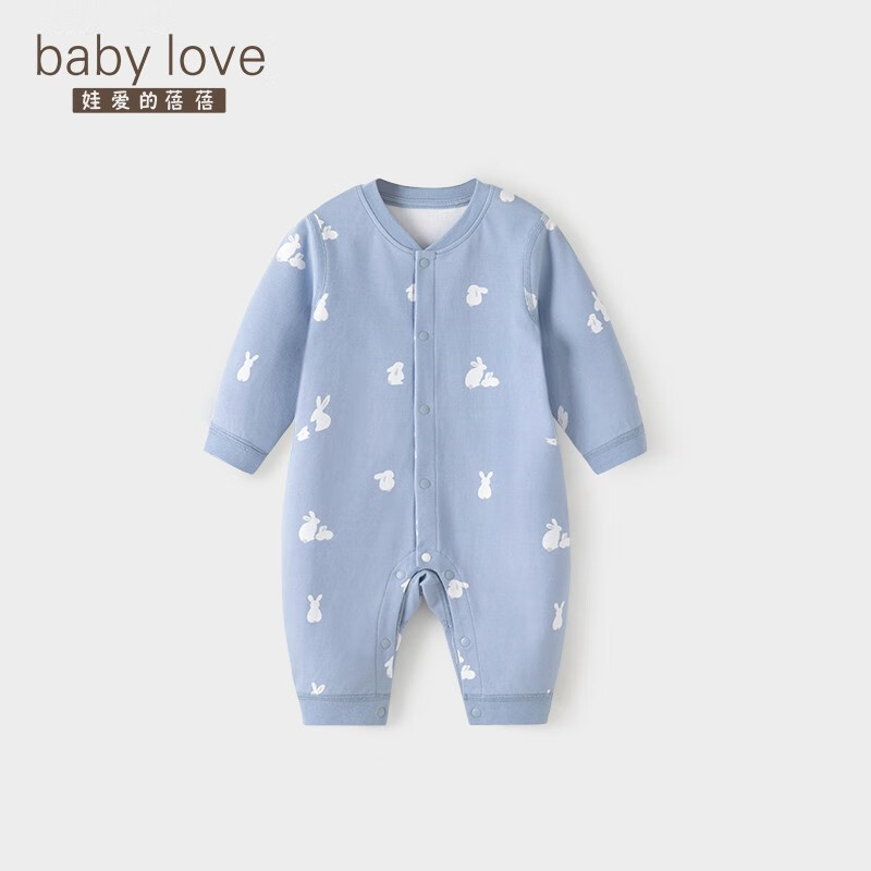 娃爱的蓓蓓（babylove）婴儿连体衣纯棉春秋款宝宝衣服长袖哈衣爬服可爱超萌秋装 晴山蓝 80cm怎么样,好用不?