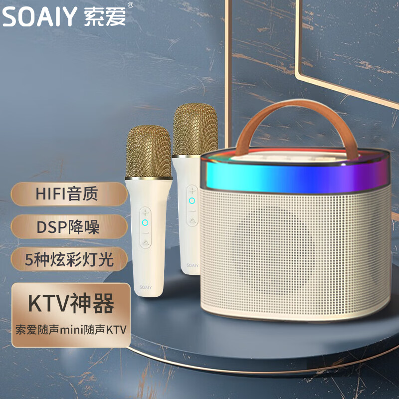 索爱（soaiy）SK-2 双麦版 无线蓝牙音箱户外大音量广场舞音响小型家用手提便携式带麦克风k歌家庭KTV  油彩白怎么看?