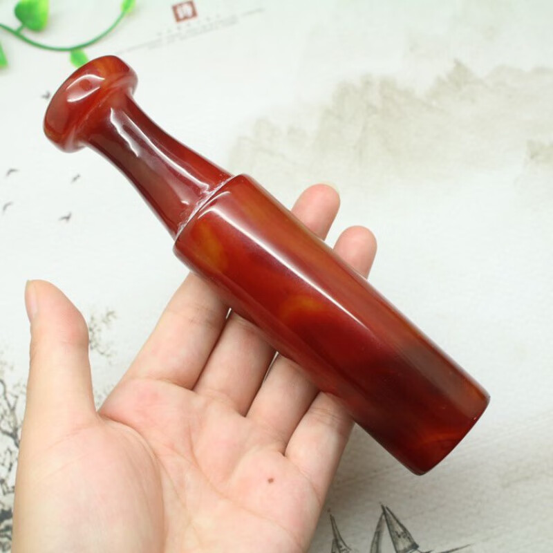 415元券top19 热销指数 0天然冰种红玛瑙旱烟嘴 玉石玉髓南红旱烟袋嘴