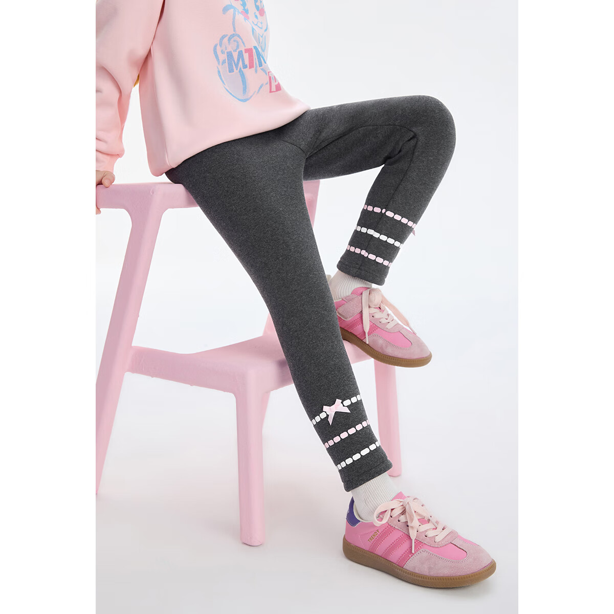 MiniPeace太平鸟童装冬女童打底裤FBGDE4B90 煤灰 140cm