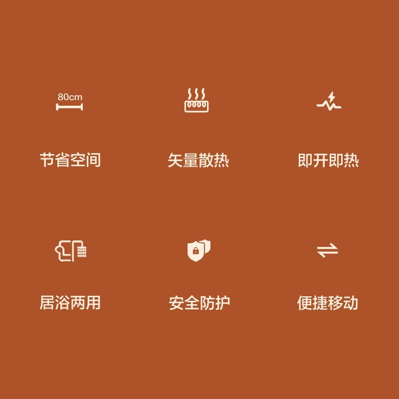 格力(GREE) 踢脚线取暖器家用大面积电暖器浴室干衣IPX4级防水地暖地脚线节能速热移动电暖气片 【0.8米黑灰机械款】NJF-X6020