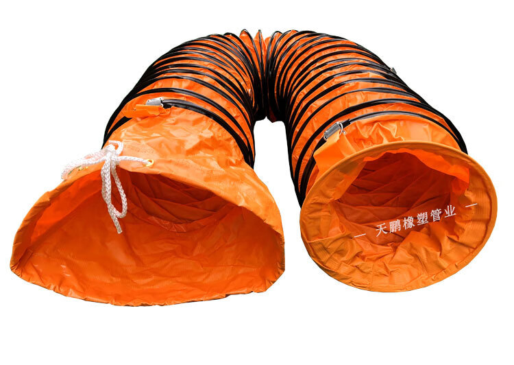 gotp定制pvc高温帆布伸缩通风管 排风管排气管烟管 黄色矿用管道风机